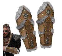 Bracelets vikings médiévaux - Gardes de bras en cuir, bracelets cosplay | HEMS PIRATE KNIGHT ARM WAMERS, ensemble de brassards percés, costume Steampunk pour Halloween, LARP, Event
