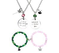 Bracelets Wicked - Bracelets d'amiti assortis Elphaba Galinda - Bracelets assortis avec couronne en strass et chapeau de sorci re - Accessoires