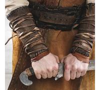 Bracements de bataille médiévaux - Ensemble de brassard réglable Knight, armure de faux cuir | Vintage Costume Warrior Tiptifit Protection, Renaissance ARM Gear pour les festivals thématiques