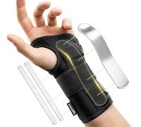 BraceUP Attelle Poignet - Orthèse Poignet Réglable S/M, Main Gauche | Tendinite; Arthrite; Entorse; Bandage; Protège-Poignet; Immobilisateur Main; Usage Nocturne; Femme Homme; Travail Ordinateur