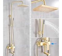 Brackaged Gold Shower Robinet Plume Fonde De Douche Robinet Baigneur Baignoir Tapis Avec Douche À Main Douche De Douche Boucheur Boucheur De Douche De Douche Gold B.,Or Brossé C