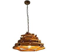 Bracket Light Lampe à suspension solide d'Europe du Nord avec couture en bois et lanterne antique compatible l'îlot de cuisine la, Rétro