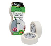 Brackit Lot de 2 rubans de masquage blancs - 36 mm x 40 m - Retrait facile pour la peinture et la décoration ou les loisirs créatifs