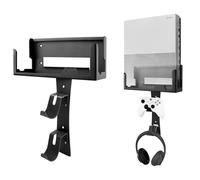 BracNova Support mural pour Xbox One S - Support mural en acier avec support de manette amovible et crochet pour casque (pas pour Xbox Series S)