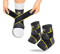 Bracoo Chevillere Entorse, 2 Pièces Sport Compression Chevillère, Chevillères pour Hommes et Femmes, pour la Tendinite Tendon Achille, Fasciite Plantaire et Le Soutien du Pied, FS60 (Noir, S/M)