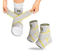 Bracoo Chevillere Entorse, 2 Pièces Sport Compression Chevillère, Chevillères pour Hommes et Femmes, pour la Tendinite Tendon Achille, Fasciite Plantaire et Le Soutien du Pied, FS60 (Gris, L/XL)