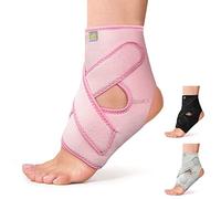Bracoo Chevillère Entorse Réglable, Attelle Cheville Néoprène Respirante, Pour Cheville Droite ou Gauche, 1 Pièce, FS10 (Rose, S/M)