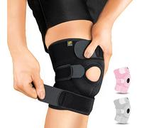 Bracoo KS10 Genouillère Rotulienne et Ligamentaire, Attelle de Genou avec Anneau Stabilisateur à Rotule Ouverte, Orthèse Ajustable en Néoprène, Jambe Gauche ou Droite, Maintien Modéré (Noir)