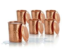 BRACOP® Carafe et tasses à boire en cuivrePichet à eau et verresGobelet avec couvercleFlasqueMug Moscow MuleEnsemble de pièces en cuivre purVaisselle et ustensiles de service