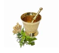 BRACOP® Ensemble mortier et Pilon Bol de broyage Pot d'écrasement Bol Molcajete Bol ail Herbes épices broyeur Hachoir pour écraser Les pilules pilons Outils mortier en Laiton Accessoires de Cuisine