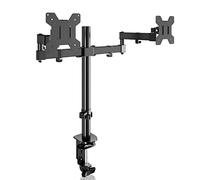 Bracwiser Support Ecran PC 2 Ecran de 13-27 Pouces, Soporte 2 Monitor Réglable en Hauteur, Inclinable/Rotation, VESA 75/100 mm, Bras Ecran PC - MD7442
