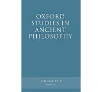 Brad Inwood Oxford Studies in Ancient Philosophy, Volume 44 (Poche)
