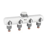 Bradas Collecteur 4 voies avec filetage 1-3/4 et vannes / Ligne blanche