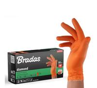Bradas Diamond Lot de 50 gants en nitrile - 3 x plus résistants, sans poudre, sans latex, texture diamant, résistants aux produits chimiques, adaptés à l'écran tactile, adaptés à un usage alimentaire