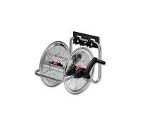 Bradas Enrouleur de Tuyau AG 131, 50 m, 1/2" ou 35 3/4", Montage Mural, Portable, Noir et Argent, Manuel, fabriqué en UE