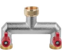 BRADAS Manifold pour robinet 3/4" filetage femelle, 2 voies filetage mâle 3/4" avec vannes BR-BR-3034