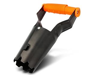 BRADAS® Plantoir automatique de bulbes de luxe, diamètre : 6 à 9 cm, en acier, avec déclenchement automatique et échelle de profondeur, poignée automatique, outil de jardinage