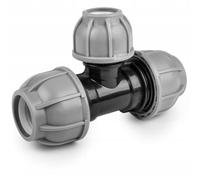 Bradas Raccord en T pour tuyau en polyéthylène 40, 25, 40 mm, raccord pour systèmes d'irrigation