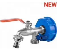 BRADAS Set pour conteneur d'eau IBC, bouchon IBCS60 et vanne de jardin GKK0512 BR-IBCS60-KK0512