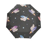 Bradipo Stella Razzo Parapluie Pliant Ouverture et Fermeture Automatique Protection UV Parapluies Pliant Coupe-Vent Ultra-léger pour Voyager Plage Femmes Enfants Fille