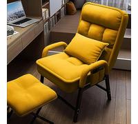 BradOc Fauteuil d'aile avec Tabouret Fauteuil inclinable avec Repose-Pieds Fauteuil pour Salon, Fauteuil TV avec Fonction inclinable, Fauteuil TV Chaise de Lecture pour Chambre, Salon,Jaune