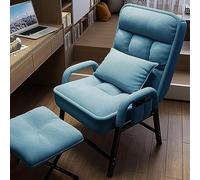 BradOc Fauteuil d'aile avec Tabouret Fauteuil inclinable avec Repose-Pieds Fauteuil pour Salon, Fauteuil TV avec Fonction inclinable, Fauteuil TV Chaise de Lecture pour Chambre, Salon,Bleu
