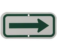Brady 112624 12" Width x 6" Height B-959 Reflective Aluminum, Green on White Left Arrow Pictogram Traffic Sign