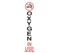 Brady 124641 Panneau « Interdiction de fumer », légende « Oxygen in Use », 25,4 cm de hauteur, 8,9 cm de large, noir et rouge sur blanc
