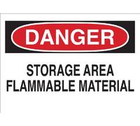 Brady 69511 Panneau en fibre de verre de qualité supérieure, 25,4 x 35,6 cm, légende « Storage Area inflammable Material »