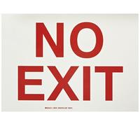 Brady 90619 Hauteur 25,4 cm, Largeur 35,6 cm, Polyester B-324, Rouge sur vert Couleur Glow-In-The-Dark Sortie et Signal directionnel, Légende "No Exit"