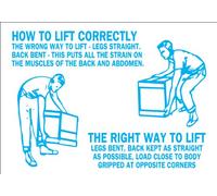 Brady Alu 41245, 25,4 x 35,6 cm, 0 signe légende « How to Lift Correctly ? (W/Picto) »