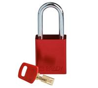 Brady (ALU-RED-38ST-KD) Cadenas de condamnation SafeKey Anodized Aluminum avec anse en Acier 38.00 mm Rouge KD - Clé différente 1 Pièce(s)