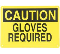 Brady Black on Yellow Confined Space Sign, Header"Caution", Legend"Gants nécessaires"