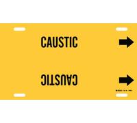 Brady Brady 4020-G Marqueur de tuyau B-915 Noir sur jaune Feuille plastique imprimée Légende "Caustic"