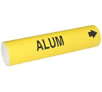 Brady Bradysnap-on 4004-D Marqueur de tuyau B-915 Noir sur jaune feuille de plastique imprimée Légende "Alum"