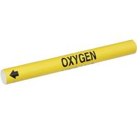 Brady Bradysnap-on 4105-A Marqueur de tuyau B-915 Noir sur jaune feuille en plastique imprimée Légende "Oxygen"
