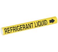 Brady Bradysnap-on 4117-B Marqueur de tuyau B-915 Noir sur jaune feuille en plastique imprimé Légende "Liquide réfrigérant"