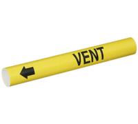 Brady Bradysnap-on 4148-B Marqueur de tuyau B-915 Noir sur jaune feuille en plastique enroulée