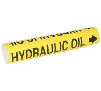 Brady Bradysnap-on 4199-C Marqueur de tuyau B-915 Noir sur jaune Feuille en plastique imprimée Légende « Hydraulic Oil »