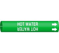 Brady BradySnap-on 4335-B B-915 Marqueur de tuyau Blanc sur feuille de plastique enroulée imprimée Motif légende "eau chaude"