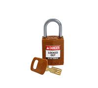 Brady (CPT-BRN-25AL-KD) Cadenas de condamnation SafeKey Compact Nylon avec anse en Aluminium 25.00 mm Marron KD ifférente 1 Pièce(s)
