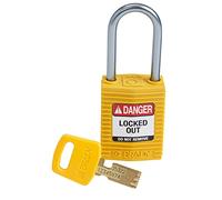 Brady (CPT-YLW-38AL-KD) Cadenas de condamnation SafeKey Compact Nylon avec anse en Aluminium 38.00 mm Jaune KD - Clé différente 1 Pièce(s)