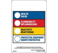 Brady Étiquettes de communication dangereuses et de droit à l'information, revêtues, noir/bleu/rouge/jaune sur blanc