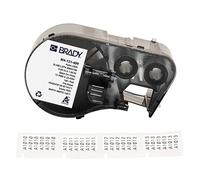 Brady Étiquettes en tissu nylon étiqueteuses BMP41/BMP51/BMP53/M511-180 Étiquettes imprimables adhésives - Étiquettes imperméables - Noir sur blanc (25.40mm x 12.70mm) - M4-131-499