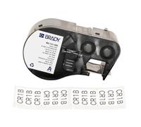 Brady Étiquettes en tissu nylon étiqueteuses BMP41/BMP51/BMP53/M511-90 Étiquettes imprimables adhésives - Étiquettes imperméables - Noir sur blanc (25.40mm x 57.15mm) - M4-141-499