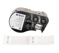Brady Étiquettes en vinyle auto-protégé étiqueteuses BMP41/BMP51/BMP53/M511 - 110 Étiquettes imprimables adhésives - Noir sur blanc, transparent (25,40 mm (l) x 63,50 mm (H)) - M4-51-427