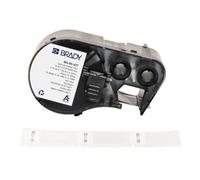 Brady Étiquettes en vinyle auto-protégé étiqueteuses BMP41/BMP51/BMP53/M511 - 180 Étiquettes imprimables adhésives - Noir sur blanc, transparent (19,05 mm (l) x 38,10 mm (H)) - M4-90-427