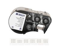 Brady Étiquettes repositionnables en tissu vinyle pour imprimante d'étiquettes BMP41/BMP51/BMP53/M511-240 étiquettes autocollantes pré-formées - Noir sur blanc (12.70 mm x 12.70 mm) - M4-7-498
