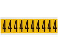 Brady Identical Numbers and Letters on One Card for Indoor and, 1534-4, 015344 (on One Card for Indoor and Outdoor Use 22.00 mm x 57.15 mm 1534-4, Black, Yellow, Rectangle, Permanent,)