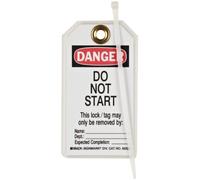Brady Lot de 25 étiquettes « Danger - Do Not Start - Only The Individual... » en polyester résistant, 14 cm de hauteur, 7,6 cm de large